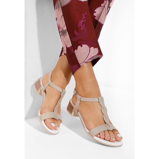 Beżowe sandały damskie skórzane Thasia V3 ze sklepu Zapatos w kategorii Sandały damskie - zdjęcie 165297987