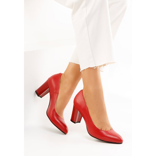 Czerwone półbuty damskie skórzane Consuelo ze sklepu Zapatos w kategorii Czółenka - zdjęcie 165298029