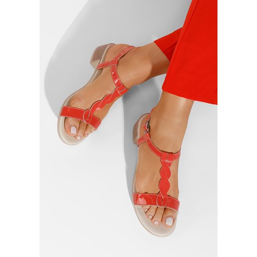 Czerwone sandały damskie skórzane Thasia ze sklepu Zapatos w kategorii Sandały damskie - zdjęcie 165298245