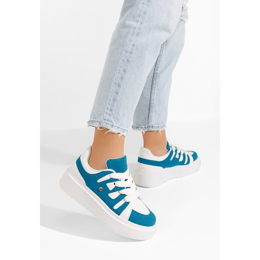 Niebieskie sneakersy na platformie Cassatia ze sklepu Zapatos w kategorii Trampki damskie - zdjęcie 165298367