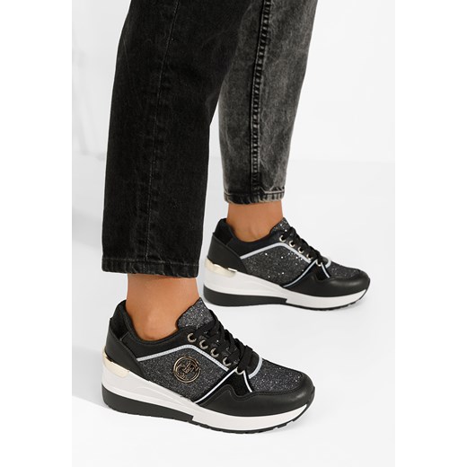 Czarne sneakersy na koturnie Elmyra ze sklepu Zapatos w kategorii Buty sportowe damskie - zdjęcie 165298379