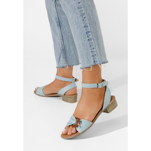 Niebieski sandały damskie skórzane Vestina ze sklepu Zapatos w kategorii Sandały damskie - zdjęcie 165298589