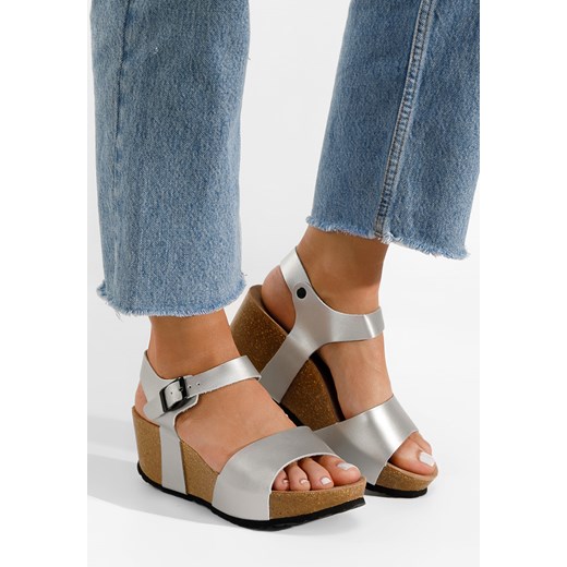 Srebrne sandały na platformie Evimea ze sklepu Zapatos w kategorii Sandały damskie - zdjęcie 165298645