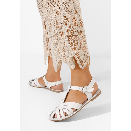 Białe sandały damskie skórzane Viela ze sklepu Zapatos w kategorii Sandały damskie - zdjęcie 165298657