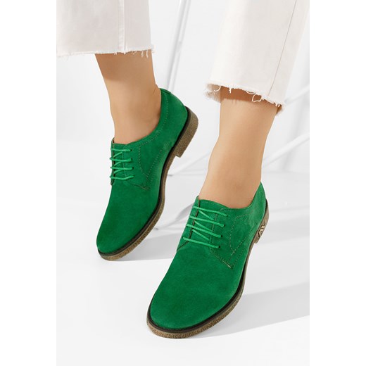 Zielone oxfordy damskie skórzane Doresa ze sklepu Zapatos w kategorii Buty sportowe damskie - zdjęcie 165298675