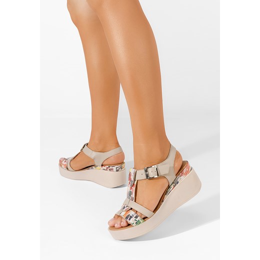 Beżowe sandały damskie skórzane Alice ze sklepu Zapatos w kategorii Sandały damskie - zdjęcie 165299009