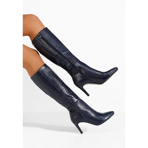 Granatowe kozaki na szpilce Amalthea Zapatos 36, 37, 38, 39, 40, 41 promocja Zapatos