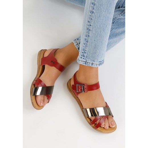 Bordowe sandały damskie skórzane Casiella ze sklepu Zapatos w kategorii Sandały damskie - zdjęcie 165299085