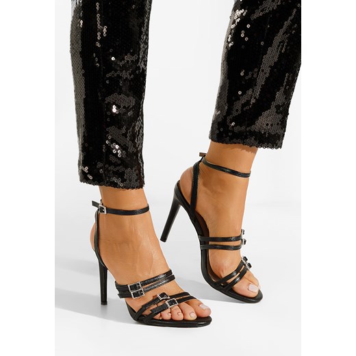Czarne sandały na szpilce Helina ze sklepu Zapatos w kategorii Sandały damskie - zdjęcie 165299206