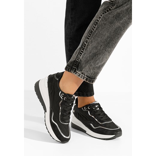 Czarne sneakersy na koturnie Gavia ze sklepu Zapatos w kategorii Buty sportowe damskie - zdjęcie 165299289