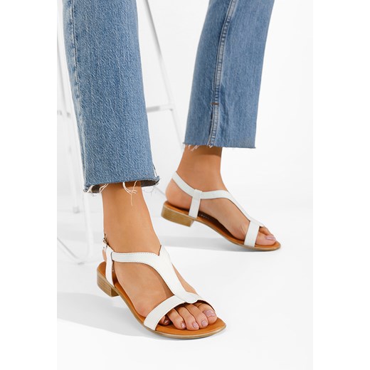 Białe sandały damskie skórzane Nocella ze sklepu Zapatos w kategorii Sandały damskie - zdjęcie 165299915