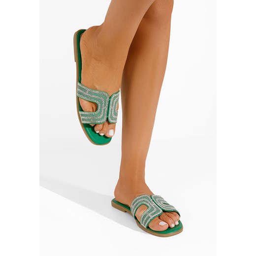 Zielone klapki damskie Nakera ze sklepu Zapatos w kategorii Klapki damskie - zdjęcie 165300077
