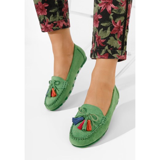 Zielone mokasyny damskie Prestia ze sklepu Zapatos w kategorii Mokasyny damskie - zdjęcie 165300157