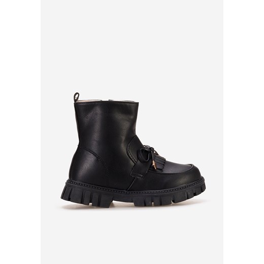 Czarne botki dziewczęce Peony ze sklepu Zapatos w kategorii Buty zimowe dziecięce - zdjęcie 165300228