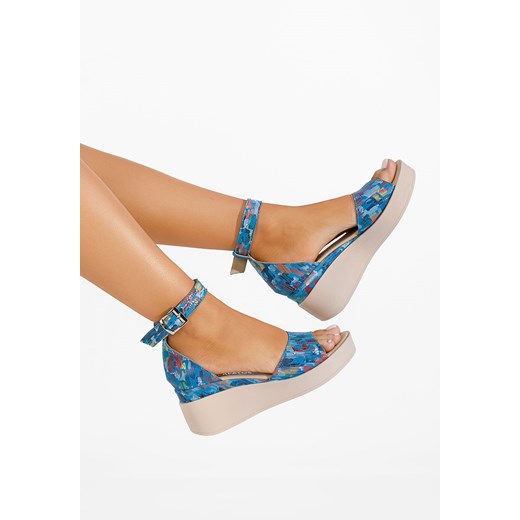 Wielokolorowy sandały na platformie skórzane Salegia V12 ze sklepu Zapatos w kategorii Sandały damskie - zdjęcie 165300409