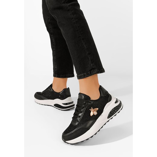 Czarne sneakersy na koturnie Ewina ze sklepu Zapatos w kategorii Buty sportowe damskie - zdjęcie 165300908