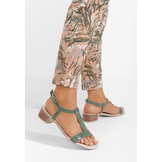 Zielone sandały damskie skórzane Thasia ze sklepu Zapatos w kategorii Sandały damskie - zdjęcie 165301027