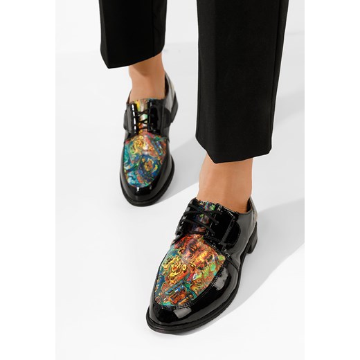 Wielokolorowy oxfordy damskie skórzane Vogue V4 ze sklepu Zapatos w kategorii Półbuty damskie - zdjęcie 165301096