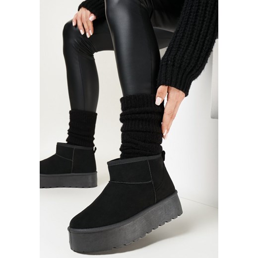 Born2be śniegowce damskie sznurowane na platformie 