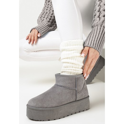 Śniegowce damskie Born2be na platformie bez zapięcia 