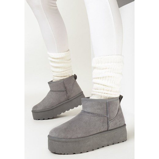 Śniegowce damskie Born2be casual na platformie bez zapięcia 
