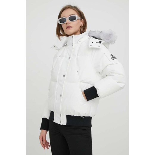 MOOSE KNUCKLES kurtka puchowa damska kolor biały zimowa ze sklepu ANSWEAR.com w kategorii Kurtki damskie - zdjęcie 165308519