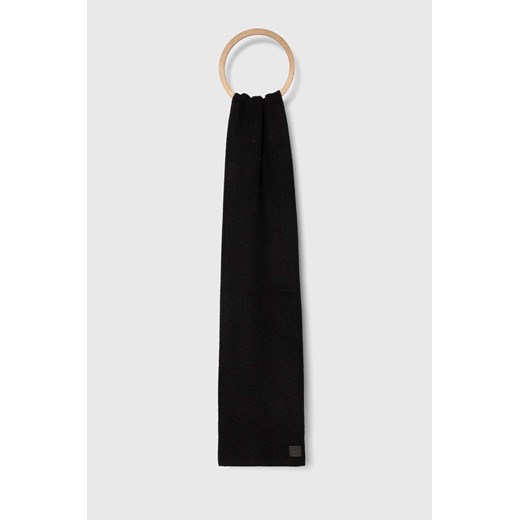 AllSaints szalik z domieszką wełny kolor czarny gładki ze sklepu ANSWEAR.com w kategorii Szaliki i chusty damskie - zdjęcie 165308667