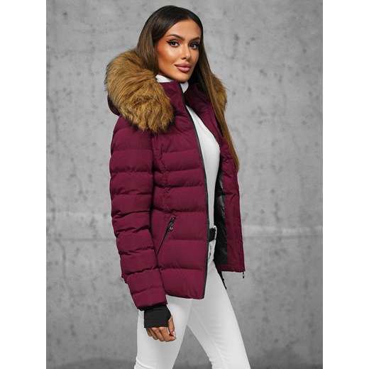 Kurtka damska Ozonee czerwona z kapturem 