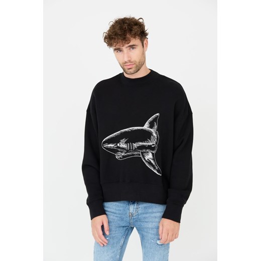 PALM ANGELS Czarna bluza Split Shark Crew, Wybierz rozmiar S ze sklepu outfit.pl w kategorii Bluzy męskie - zdjęcie 165311119