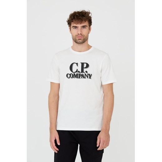 C.P. COMPANY Biały t-shirt Short Sleeve, Wybierz rozmiar L ze sklepu outfit.pl w kategorii T-shirty męskie - zdjęcie 165311139