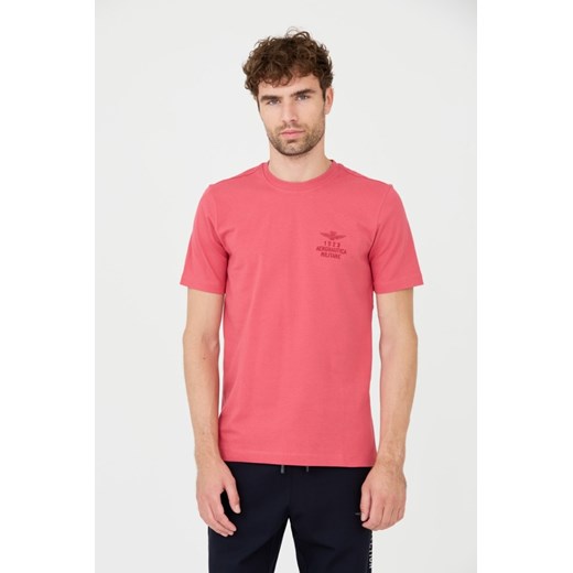 AERONAUTICA MILITARE Różowy t-shirt, Wybierz rozmiar L ze sklepu outfit.pl w kategorii T-shirty męskie - zdjęcie 165311157