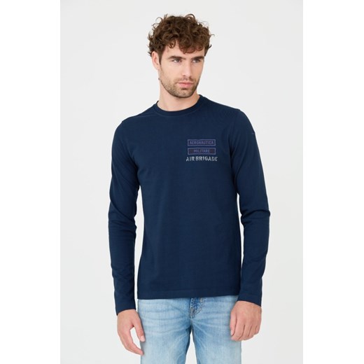 AERONAUTICA MILITARE Granatowy longsleeve, Rozmiar XL ze sklepu outfit.pl w kategorii T-shirty męskie - zdjęcie 165311295