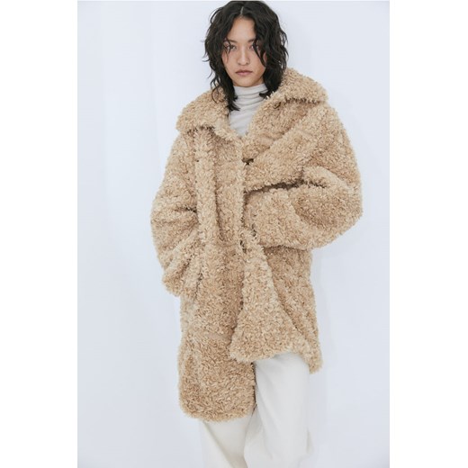 H & M - Płaszcz z misia - Beżowy H & M M H&M