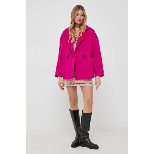 MAX&Co. płaszcz wełniany kolor różowy przejściowy oversize 38 ANSWEAR.com