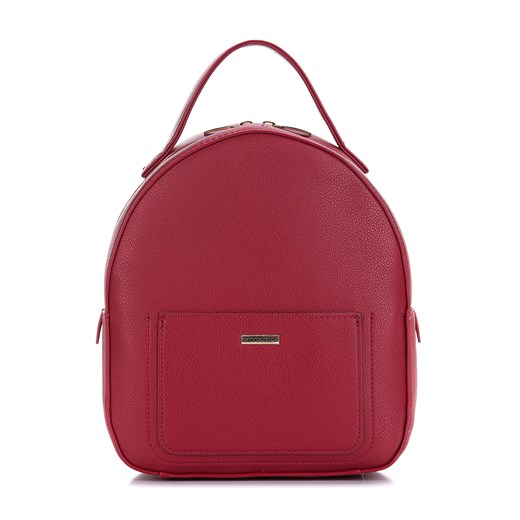Damski plecak z ekoskóry zaokrąglony mały czerwony ze sklepu WITTCHEN w kategorii Plecaki - zdjęcie 165312218