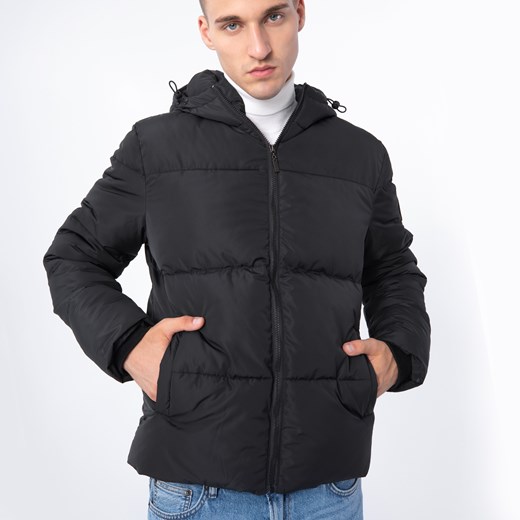 Męska kurtka pikowana z kapturem czarna ze sklepu WITTCHEN w kategorii Kurtki męskie - zdjęcie 165312237