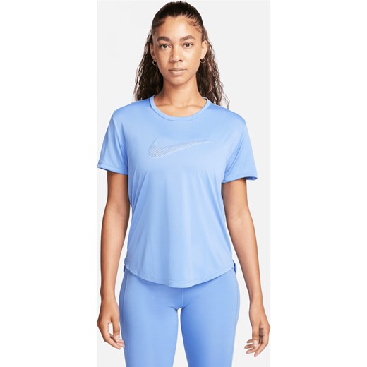 Damska koszulka z krótkim rękawem do biegania Nike Dri-FIT Swoosh - Niebieski Nike L Nike poland
