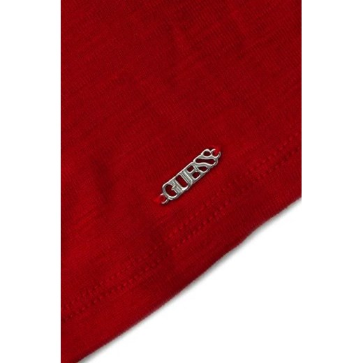 Bluzka damska Guess czerwona z okrągłym dekoltem casual 