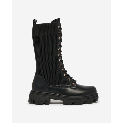 Botki Royalfashion.pl czarne na platformie casual 