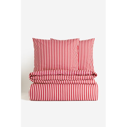 H & M - Komplet podwójnej pościeli bawełnianej - Czerwony H & M H&M