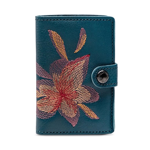 Mały Portfel Damski Secrid Miniwallet MSt Stitch Magnolia Petrolio Secrid one size eobuwie.pl
