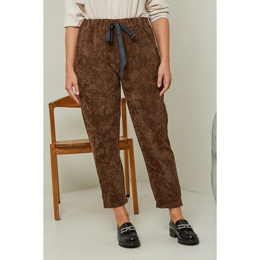 Curvy Lady Spodnie w kolorze brązowym ze sklepu Limango Polska w kategorii Spodnie damskie - zdjęcie 165367499