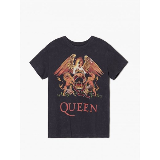 Cropp - T-shirt oversize Queen - szary Cropp M Cropp