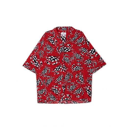 Cropp - Czerwona koszula z nadrukiem all over - czerwony Cropp M okazja Cropp