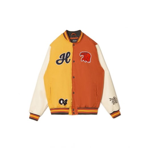 Cropp - Multikolorowa kurtka bomber - kasztanowy Cropp XXL Cropp