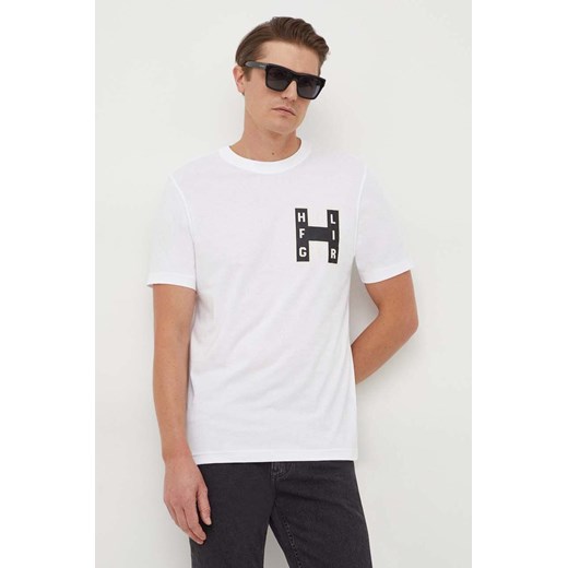 Tommy Hilfiger t-shirt bawełniany męski kolor biały z nadrukiem MW0MW33893 ze sklepu ANSWEAR.com w kategorii T-shirty męskie - zdjęcie 165385909