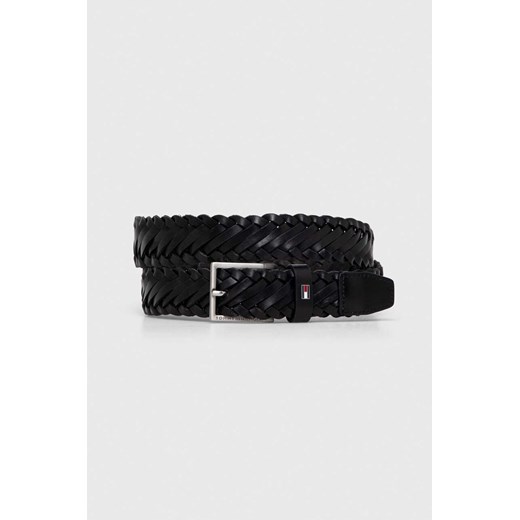 Tommy Hilfiger pasek skórzany męski kolor czarny AM0AM12068 ze sklepu ANSWEAR.com w kategorii Paski męskie - zdjęcie 165386047
