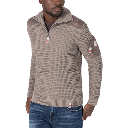 Timezone Sweter w kolorze szarobrązowym ze sklepu Limango Polska w kategorii Swetry męskie - zdjęcie 165386696