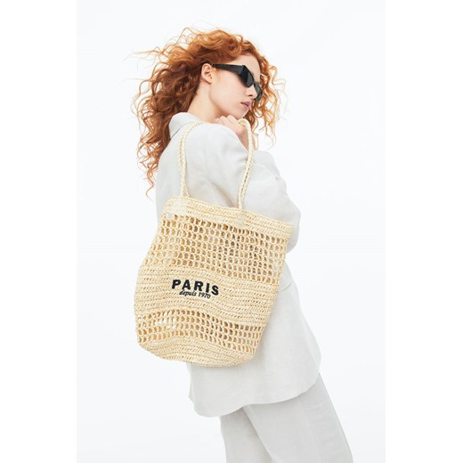 H & M - Słomkowa torba shopper - Beżowy H & M One Size H&M