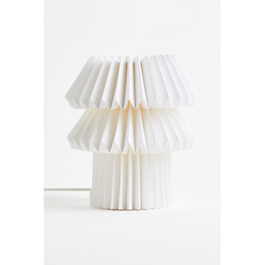 H & M - Lampa stołowa z plisowanym kloszem - Biały H & M H&M